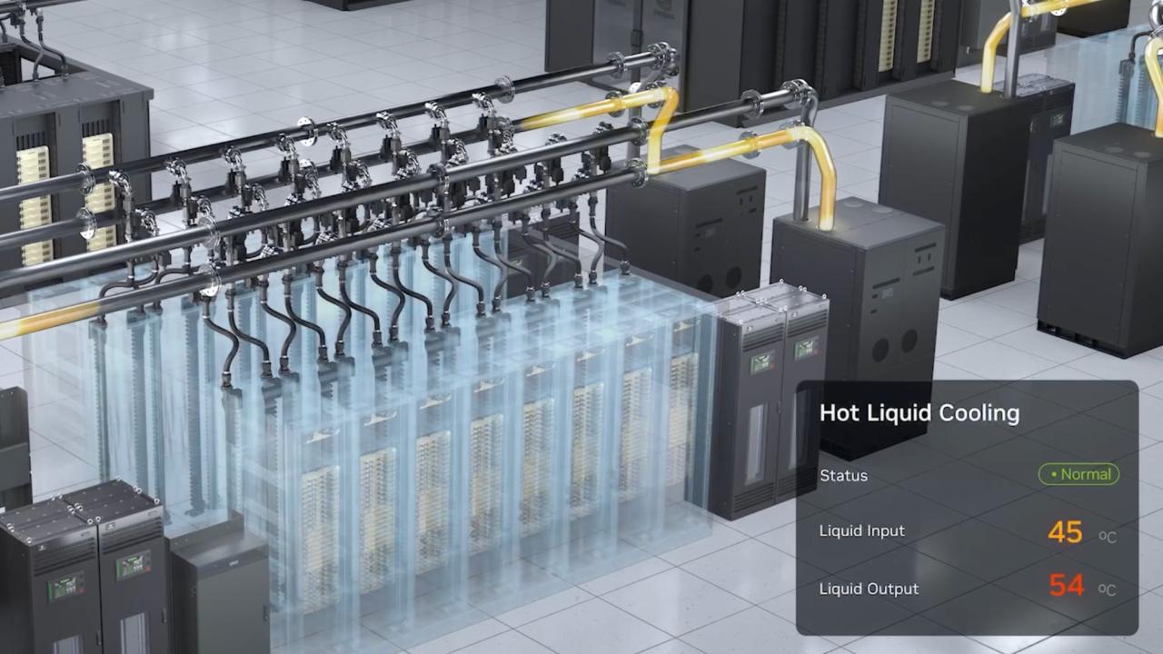 La compañía asegura que sus nuevos sistemas de infraestructura para Inteligencia Artificial pueden funcionar con refrigeración líquida a 45 °C, una temperatura superior a la de un jacuzzi. El objetivo: reducir el uso de chillers, bajar el consumo de agua y mejorar la eficiencia energética de las futuras “fábricas de IA”.