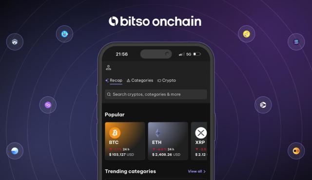 Bitso anunció el lanzamiento de Bitso Onchain, un nuevo exchange descentralizado (DEX) que combina el descubrimiento de tokens con trading instantáneo en más de 14 blockchains.
