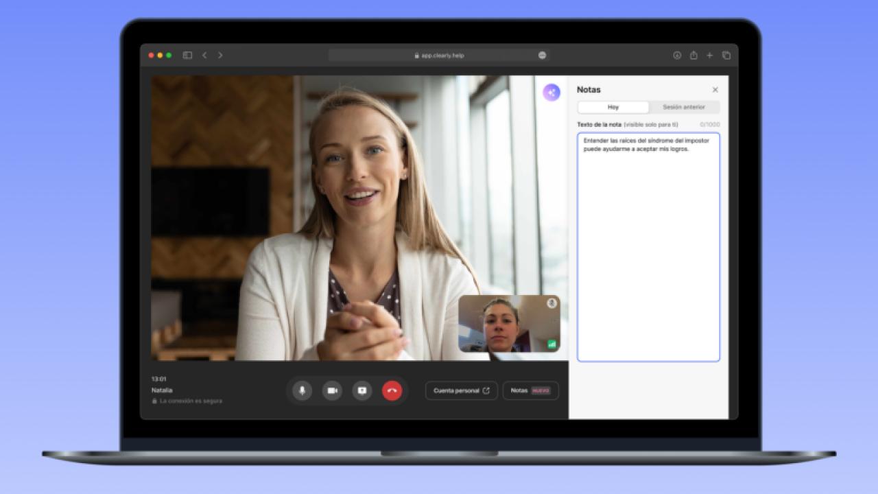Plataforma que combina sesiones online con psicólogos colegiados y apoyo emocional 24/7 mediante inteligencia artificial, accesible desde cualquier lugar sin esperas.