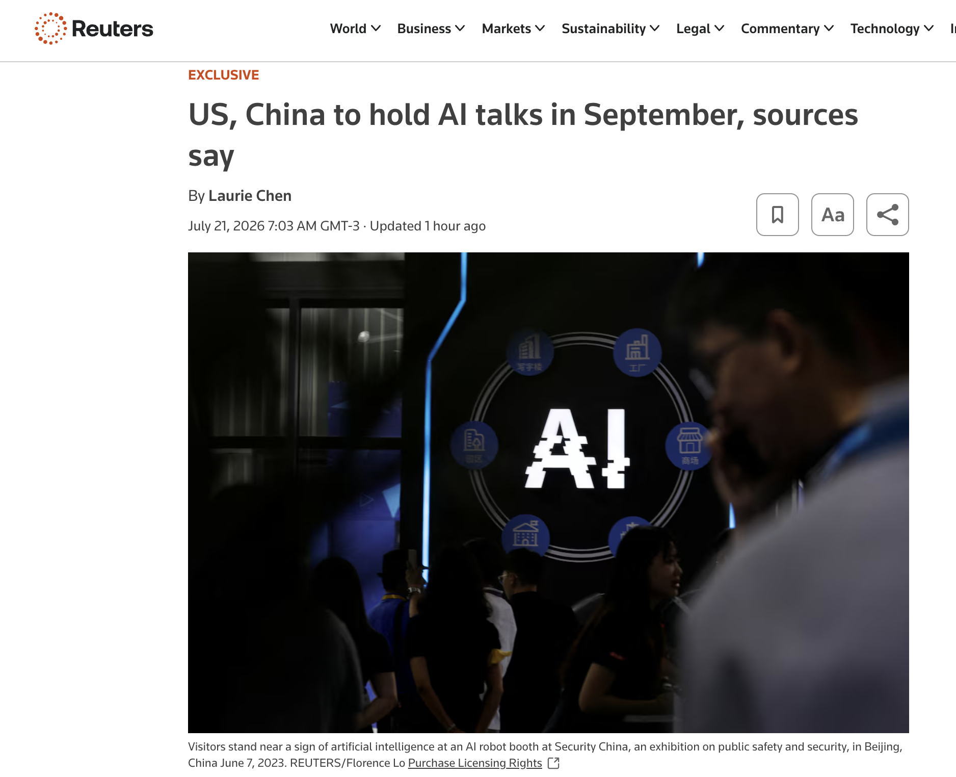 Reuters informó en exclusiva el encuentro clave para el futuro de la IA.