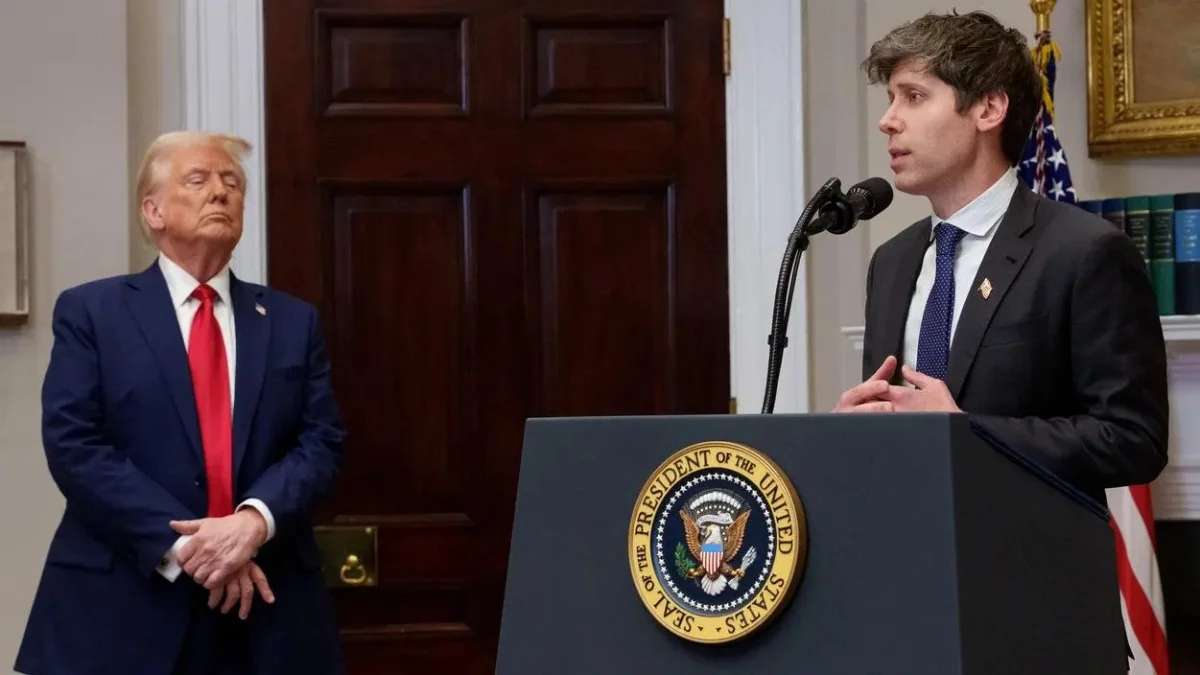 Sam Altman, director ejecutivo de OpenAI, bajo la mirada atenta del presidente Donald Trump