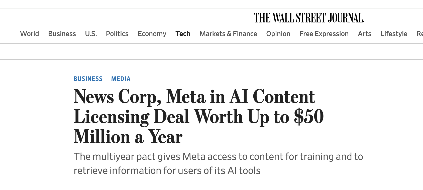 Meta y News Corp, un acuerdo para beneficio mutuo