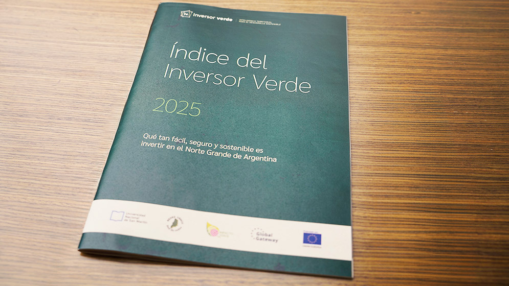 El &Iacute;ndice del Inversor Verde fue presentado en la sede de la Uni&oacute;n Europea en Argentina. Foto: gentileza investigador.
