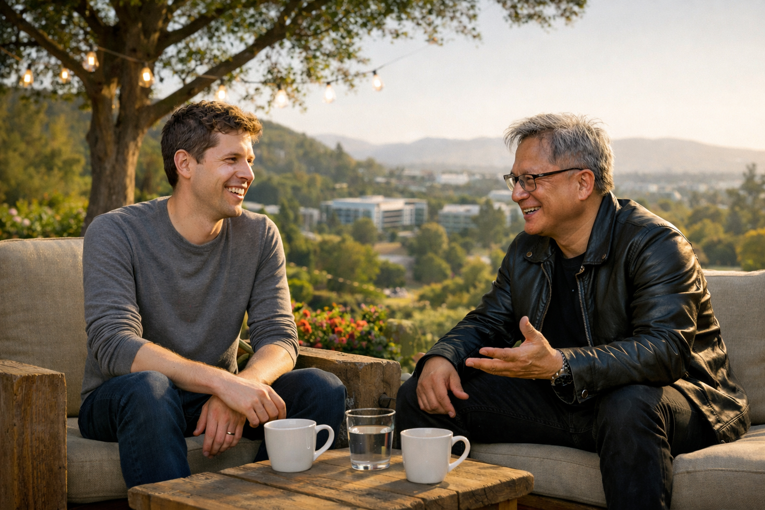 Sam Altman y Jensen Huang  (Imagen ChatGPT)
