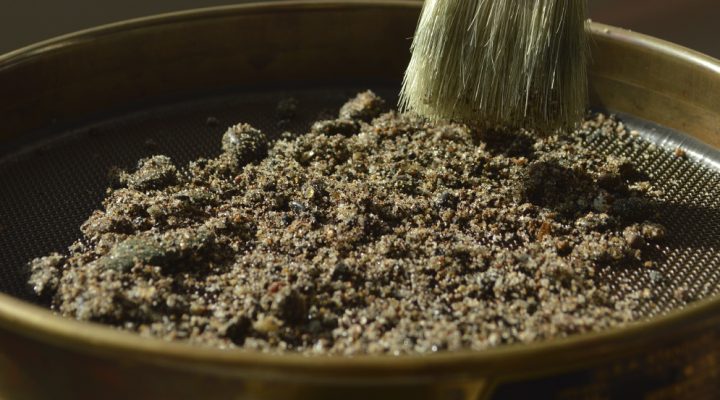 Muestra de sedimentos para su an&aacute;lisis en el CIG. Foto: CONICET Fotograf&iacute;a/R. Barid&oacute;n.